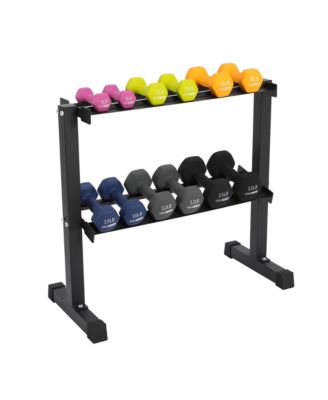106 Pound Neoprene Dumbbell Strength Training Weight Set with Rack