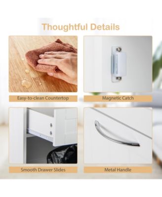 Kitchen Tilt Out Trash Cabinet with 2 Drawers and Adjustable Shelf