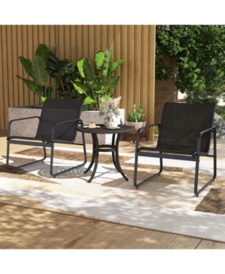 24 Inch Patio Side Table with Adjustable Footpads for Poolside Backyard Balcony