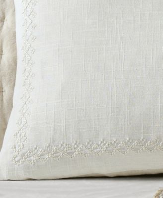 Pure Border Embroidery Decorative Pillow, 14" x 20"