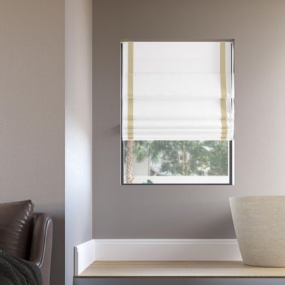 Olander Black Ribbon Border 100% Blackout Cordless Roman Shade