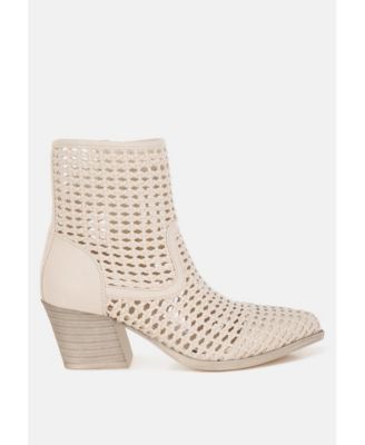 Rag and Co Womens Artisole Woven Pleather Block Boots