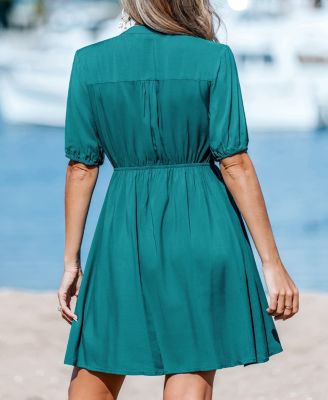 Женское пляжное мини-платье CUPSHE Urban Breeze бирюзового цвета от CUPSHE