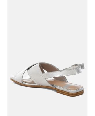Kanon Metallic Pleather Criss-Cross Flats