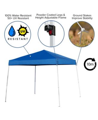 Portable Tailgate, Camping Or Event Set With White Pop Up Event Canopy Tent With Carry Bag And Folding Table With Benches Set