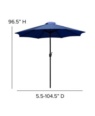 Bali 9' Round Uv Resistant Outdoor Patio Umbrella With Height Lever And 33° Push Button Tilt