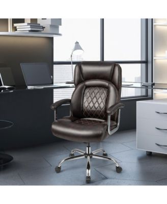 Height Adjustable Big and Tall Office Chair Computer Desk Chair with Metal Base