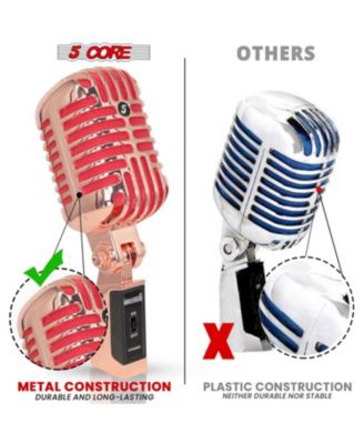 Classic Retro Dynamic Microphone • Old Vintage Style Iconic Unidirectional XLR Vocal Mic RTRO MIC COPPER