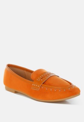 Womens Lumina Penny Strap Studded Loafers