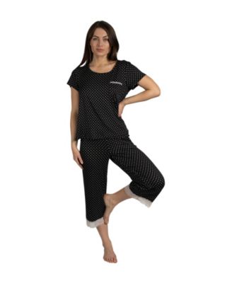 Женский пижамный комплект Tahari из 2 предметов: топ с коротким рукавом и брюки