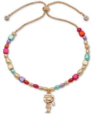 Браслет-слайдер с подвесками из золотого бисера KARL LAGERFELD PARIS