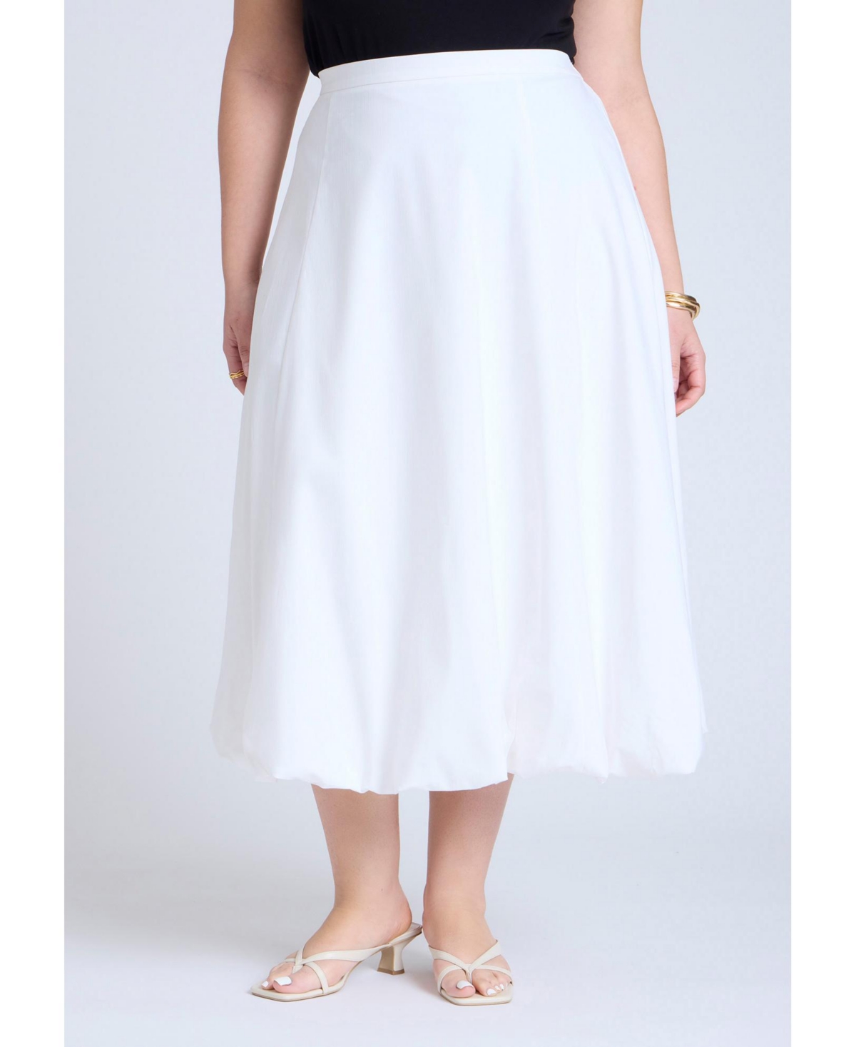 Plus Size Maxi Bubble Skirt - Bright white