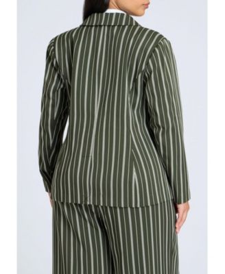 Приталенный блейзер в полоску ELOQUII Plus Size