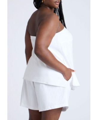 Льняной топик-колонна ELOQUII Plus Size