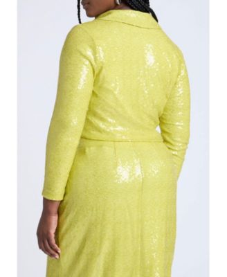 Топ с воротником-стойкой и блестками ELOQUII Plus размера плюс