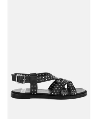 Anemone Studded Flat Gladiator Sandals