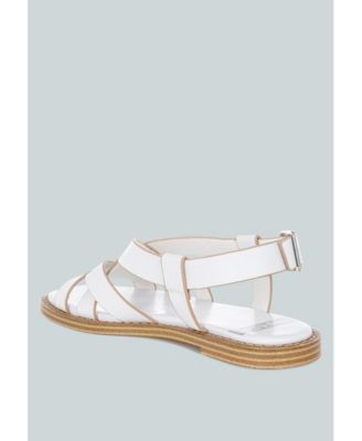 Kapaka Real Leather Flat Gladiator Sandals
