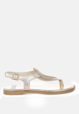 Rag and Co Womens Zorad Metallic Genuine Leather  Flats