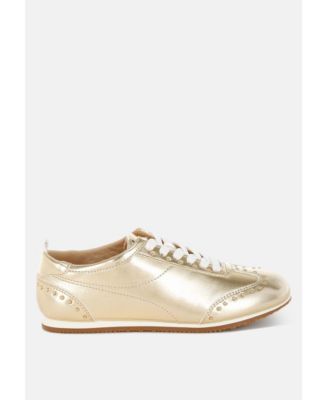 Yorika Studded Metallic Pleather Sneakers