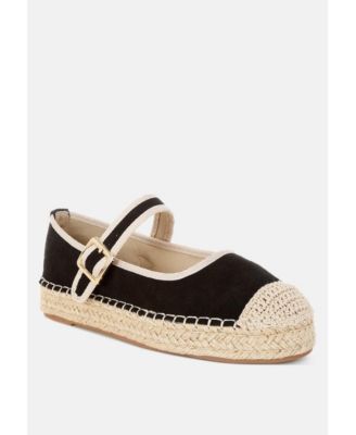Bolean Soft Suede Leather Mary Jane Espadrilles