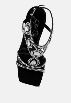 Womens Fialka Diamante & Rhinestones Stiletto Sandals