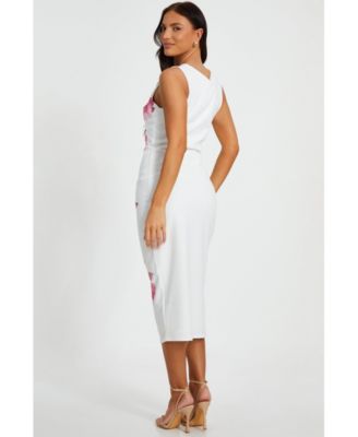 Женское макси-платье из аквалангного крепа с цветочным принтом QUIZ