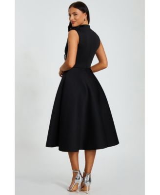 Женское платье миди с высоким вырезом из пены для подводного плавания QUIZ