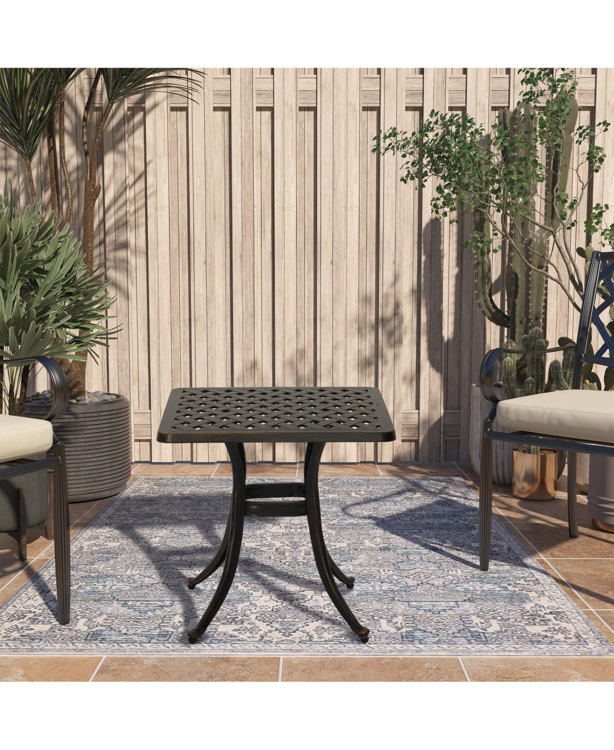 Mondawe Outdoor Cast Aluminum Square Dining Table