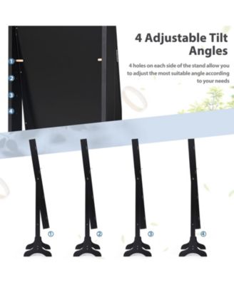 Lockable Mirrored Jewelry Cabinet Armoire Storage Organizer Box