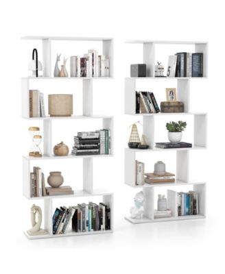 5-Tier Bookshelf with Anti-Toppling Device for Living Room Home Office