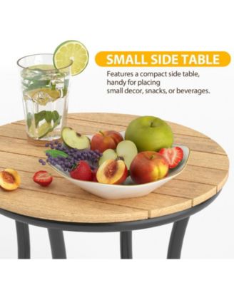 6-Piece Aluminum Outdoor Patio Dining Set with Square Table, Small Side Table and 4-Stackable Chairs