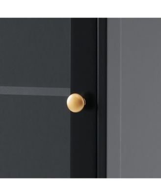 63&amp;#x22; MDF Tall Bathroom Storage Cabinet with Glass Doors, Drawers and Adjustable Shelves