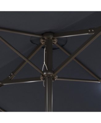 15 ft. Large Market Double Sided Umbrella Outdoor Patio Umbrella in Blue with Crank Handle, for Poolside Lawn Garden