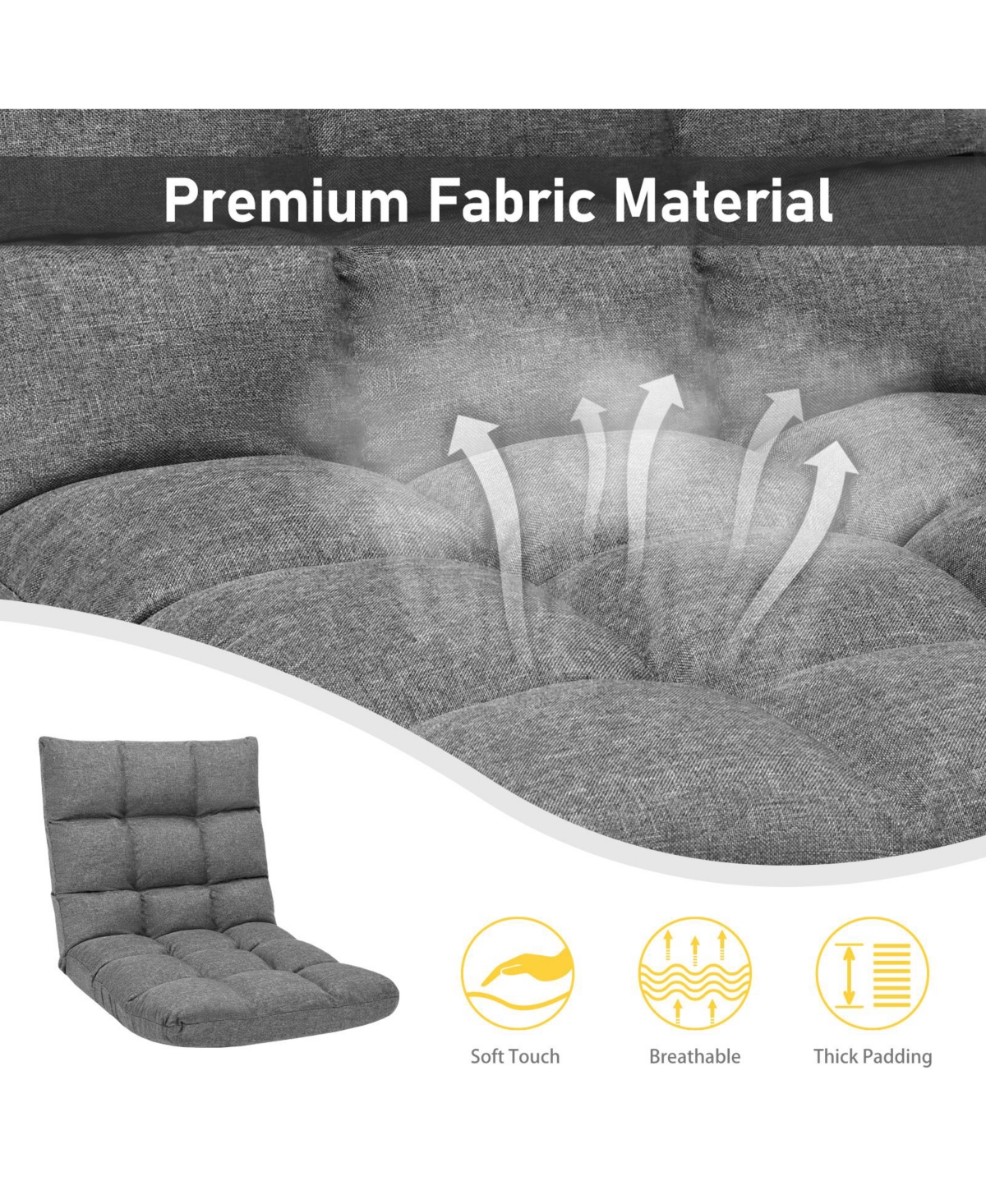 14-Position Adjustable Folding Lazy Gaming Sofa