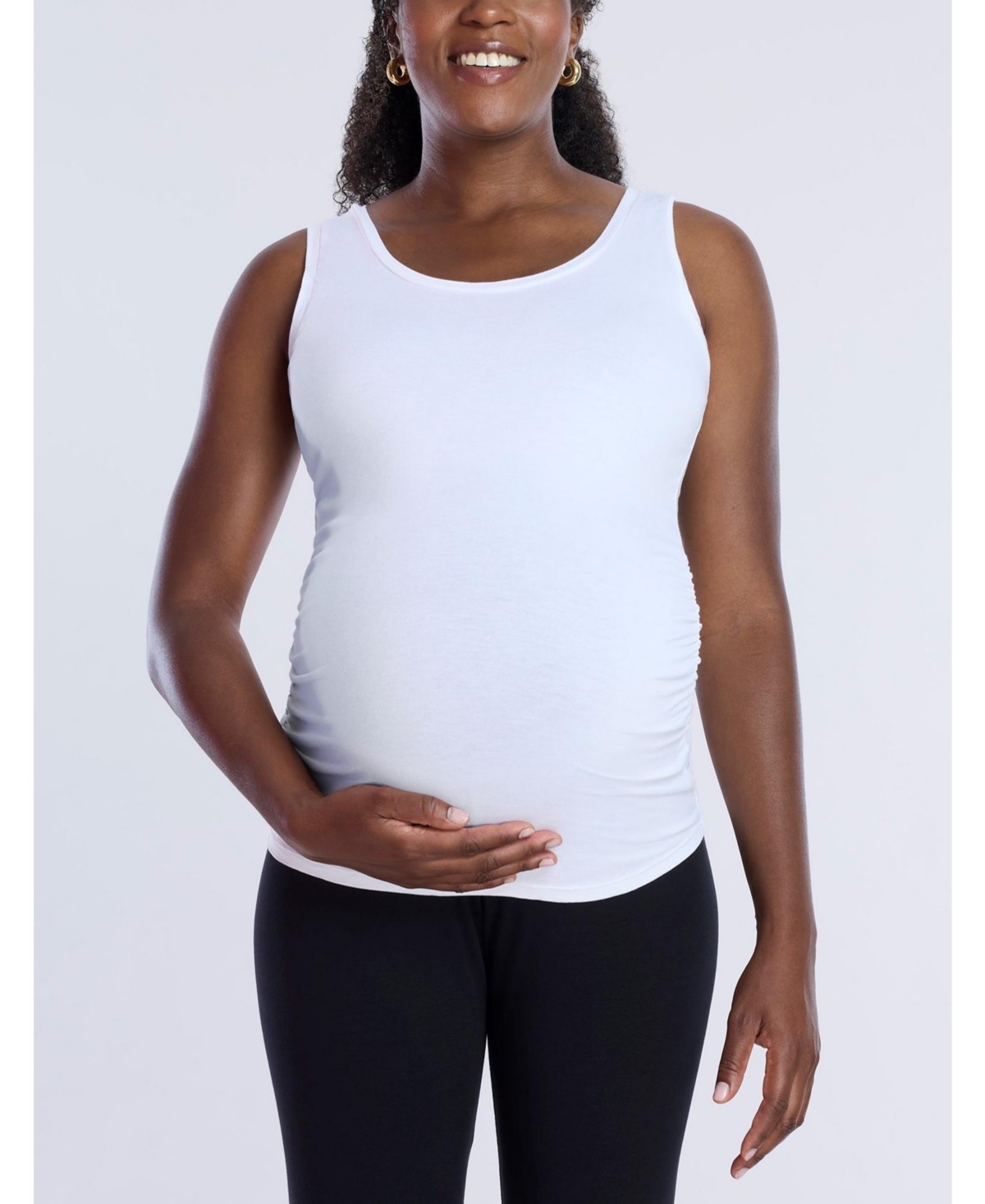 Maternity Scoop Neck Side-Ruched Tank Top - Motherhood - Renaissance rose