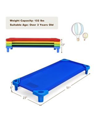 Pack of 4 Colorful Kids Stackable Naptime Cot