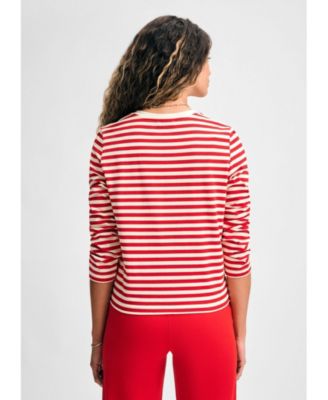 Женская футболка в полоску Isaac Mizrahi с длинным рукавом