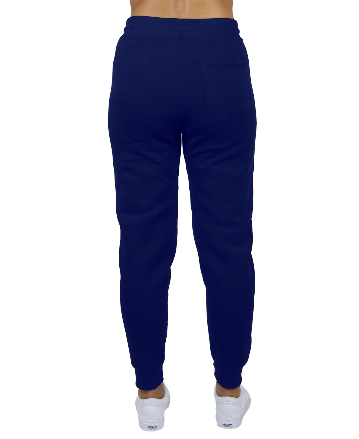 Galaxy By Harvic Women's Loose Fit Fleece Lined Jogger Sweatpants With Zipper Pockets In Navy