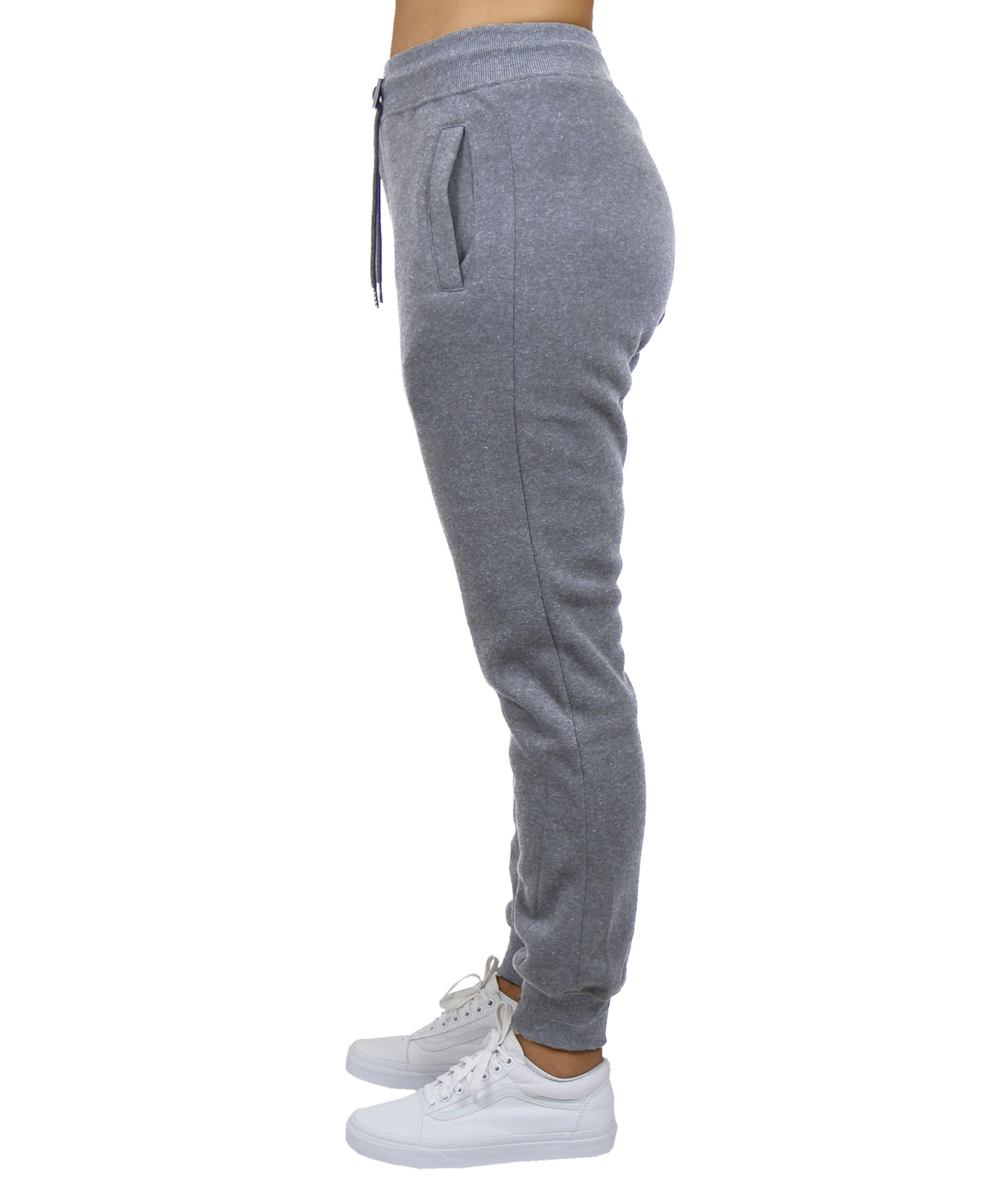 Galaxy By Harvic Women's Loose Fit Fleece Lined Jogger Sweatpants-2 Pack In Heather Gray
