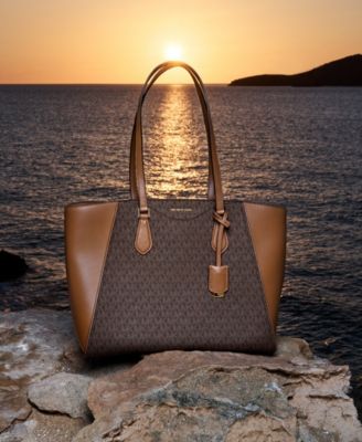 Taryn Large Signature Logo and Leather Tote