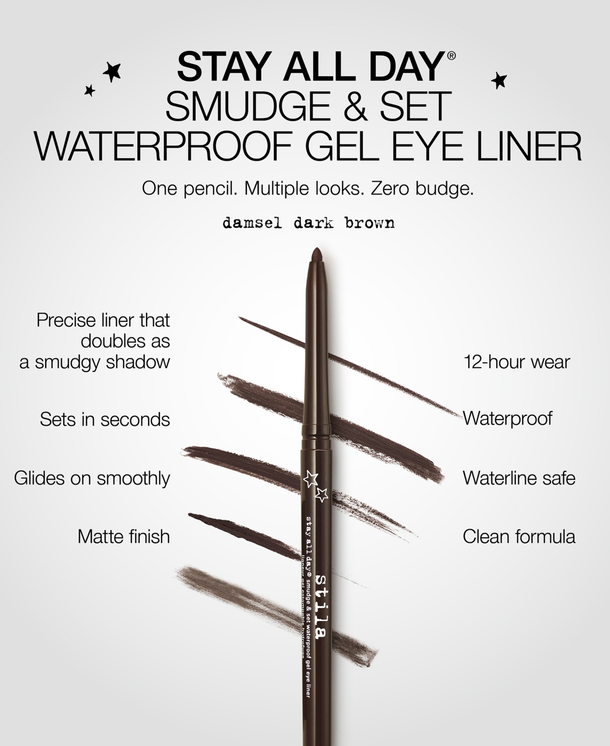 Stila Stay All Day Smudge & Set Waterproof Gel Eye Liner In Damsel Dark Brown