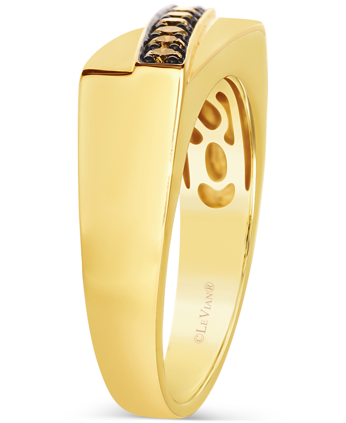 Le Vian Men's Chocolatier Chocolate Diamond Ring (1/3 Ct. T.w.) In 14k Yellow Gold In Yellow Gold