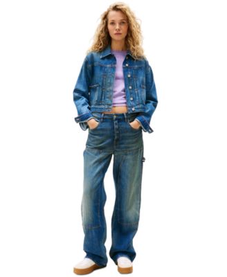 Tommy Jeans - Women's Mia Cotton Mid-Rise Relaxed Straight Carpenter Jeans
