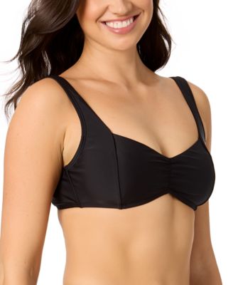 Juniors' Center-Ruched V-Neck Bikini Top, Exclusively at Macy's