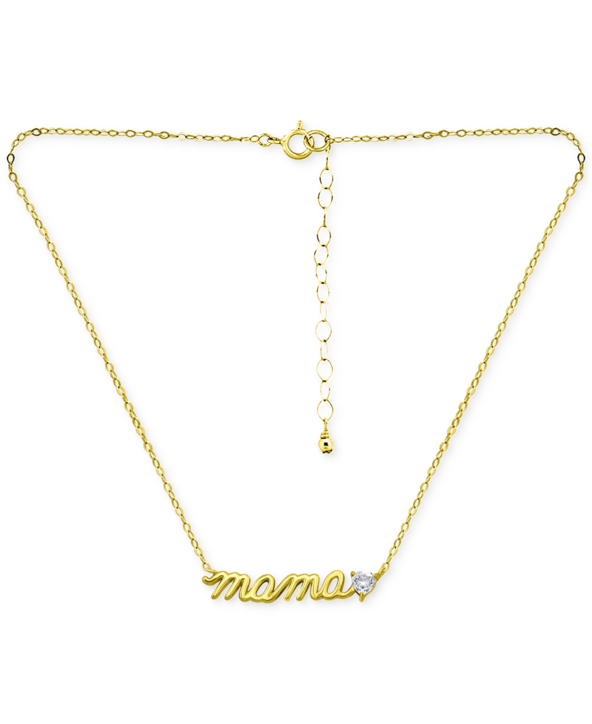 Giani Bernini Cubic Zirconia Mama Script Pendant Necklace In 18k Gold-plated Sterling Silver (also In Sterling Sil In Gold