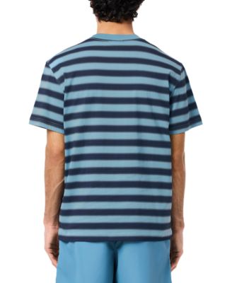 Мужская футболка в полоску с круглым вырезом и коротким рукавом от Lacoste