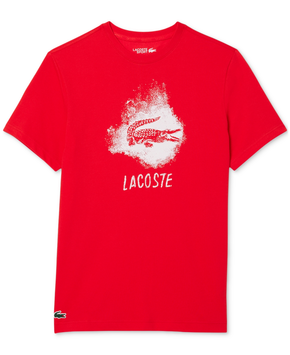 Lacoste Men's Ultra Dry Graphic Sport T-shirt - S - 3 In Red