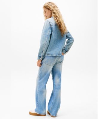 Women's Cotton Faded-Denim Trucker Jacket