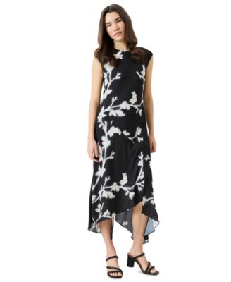 Women's Printed Asymmetrical Midi Dress