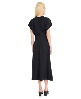 Women's Draped Dolman-Sleeve Midi Dress